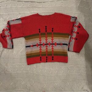 Vintage Pendleton Red and Black Knit Sweater